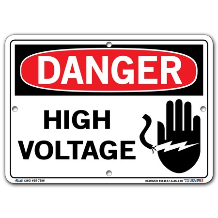 Vestil Sign, Danger, 10.5x7.5", Alum Comp, .130, SI-D-57-A-AC-130 SI-D-57-A-AC-130